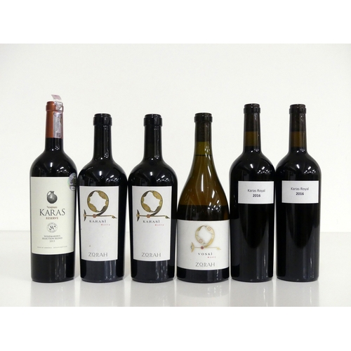 529 - 1 bt Karas Reserve Winemakers Selection Blend 2013 2 bts Zorah Karasi Areni Noir 2014 1 bt Zorah Vos... 