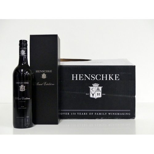 67 - 6 bts Henschke Mount Edelstone Shiraz 2018 oc gift box and original carton Eden Valley