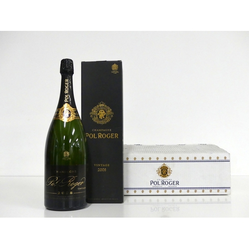 700 - 3 magnums Pol Roger Vintage Champagne 2008 oc + ind gift box