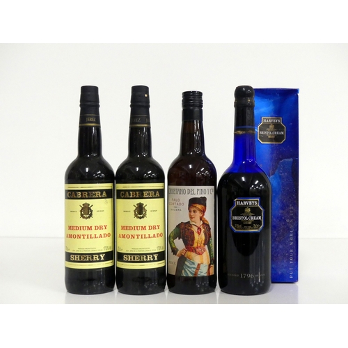 72 - 2 bts Cabrera Medium Dry Amontillado Sherry 1 bt Cayetano del Pino Palo Cortado Solera 1 bt Harveys ... 