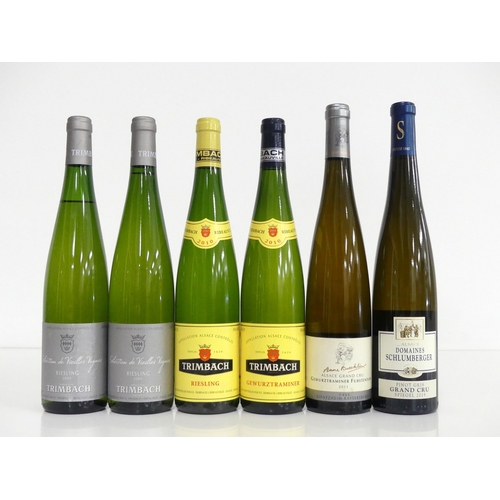 729 - 2 bts Trimbach Riesling Sélection de V. V. 2009 1 bt Trimbach Riesling 2010 1 bt Trimbach Gewurztram... 