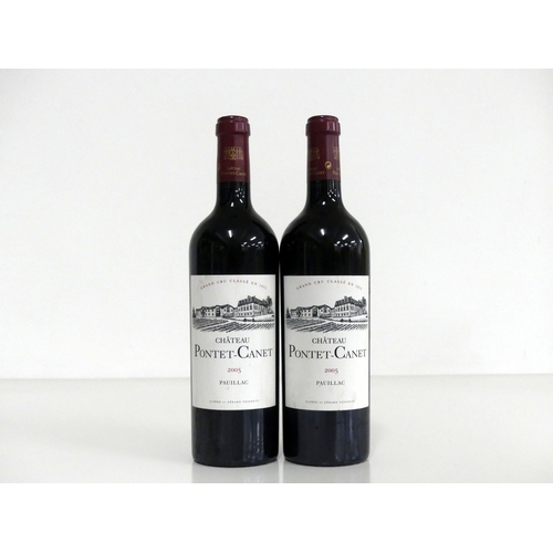 816 - 2 bts Ch. Pontet-Canet 2005 Pauillac, 5me Cru Classé hf/i.n, vsl stl