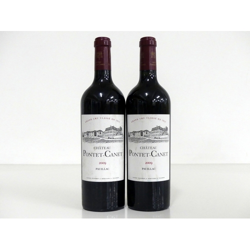 821 - 2 bts Ch. Pontet-Canet 2009 Pauillac, 5me Cru Classé i.n, vsl stl