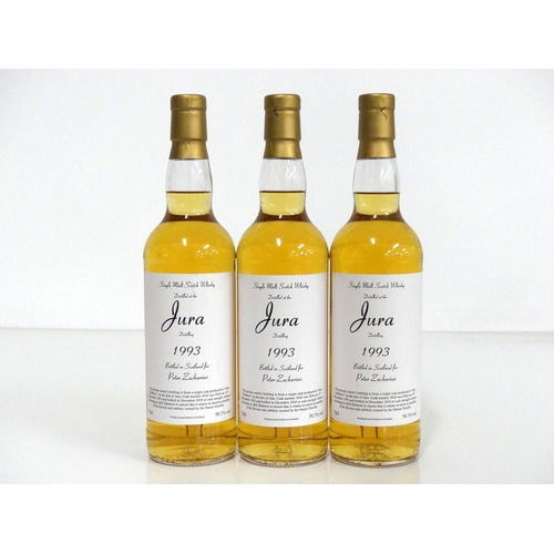 9 - 3 bts Jura Single Malt Scotch Whisky 1993 bottled 2010 at cask strength 58.1% Private Owners bottlin... 