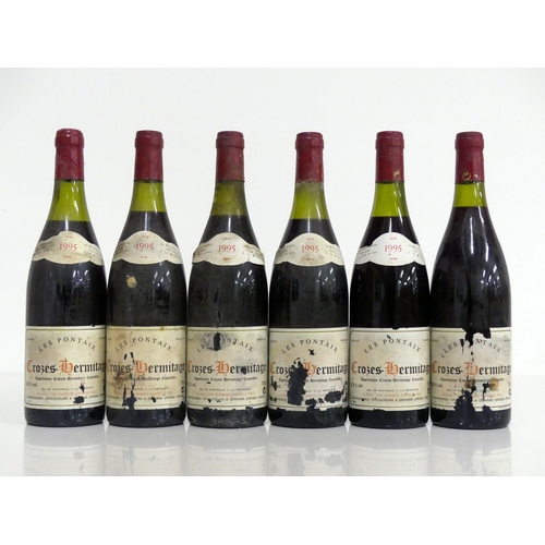 396 - 5 bts Crozes-Hermitage Les Pontaix 1995 Les Gamets Fayolle Fils 4 us, 1 ms, bs, pt dis 1 bt Crozes-H... 