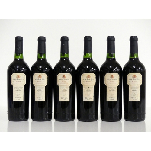 399 - 6 bts Baron de Chirel Rioja Reserva 1995 owc i.n, vsl bs