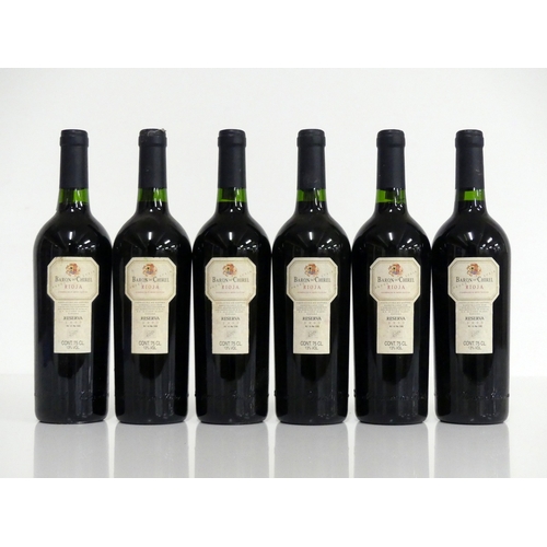 400 - 6 bts Baron de Chirel Rioja Reserva 1995 owc i.n, vsl bs