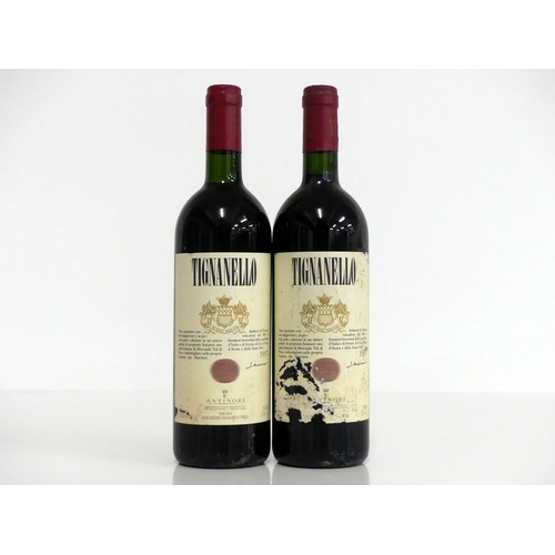 407 - 2 bts Tignanello Antinori 1997 Toscana i.n, vts, sl bs,  vsl cdl, 1 pt dis
