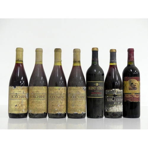 408 - 4 bts Bouchaine Pinot Noir 1989 Carneros Napa Valley 2 i.n, 2 ts, bs, sl cdl 1 bt Rodney Strong Cabe... 