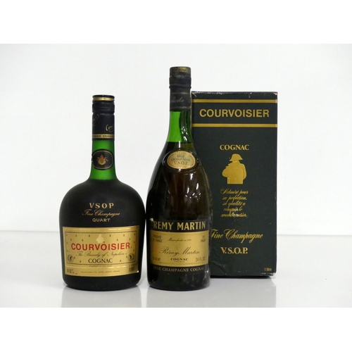242 - 1 quart bt Courvoisieur V.S.O.P. Fine Champagne Cognac 40% oc 1 24 fl oz bt Remy Martin V.S.O.P. Fin... 