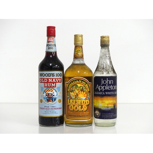 246 - 1 litre bt Wood's 100 Old Navy Rum 57% 1 40 fl oz bt Island Gold Hawaiian Rum 65.5° proof sl bs 1 26... 
