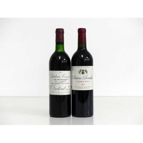 295 - 1 bt Ch. Cissac 1986  Haut-Médoc Cru Bourgeois ts ntl 1 bt Ch. Bonalgue 2015 Pomerol i.n Above 2 bot... 
