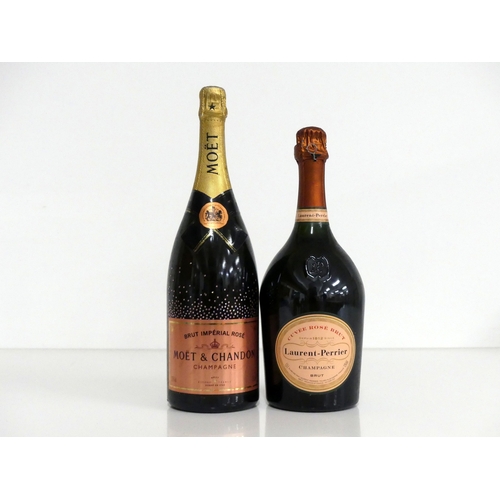 299 - 1 magnum Moët & Chandon Brut Impérial Rosé NV 1 magnum Laurent-Perrier Cuvée Rosé Brut NV Above 2 ma... 