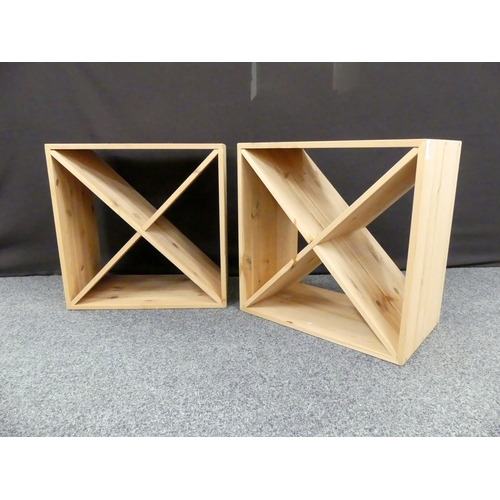 549 - 2 24 bt Pine Modular Wine Rack Cubes 51cm x 51cm x 30cm
