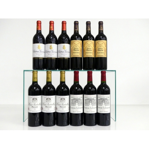 585 - 3 bts Ch. Giscours 2010 Margaux Grand Cru Classé hf/i.n 3 bts Ch. Gloria 2010 St-Julien i.n 3 bts Ch... 