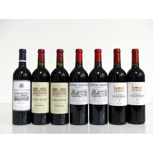 588 - 1 bt Clos du Clocher 2011 Pomerol i.n 2 bts Ch. Rouget 2011 Pomerol i.n 2 bts Ch. d'Angludet 2012 Ma... 
