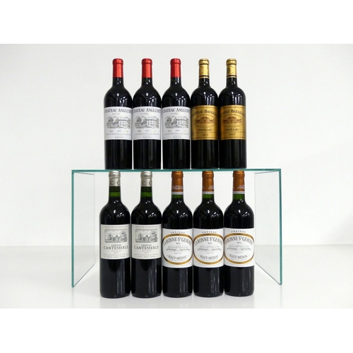 589 - 3 bts Ch. Angludet 2015 Margaux 2 bts Ch. Batailley 2015 Pauillac Grand Cru Classé 2 bts Ch. Canteme... 