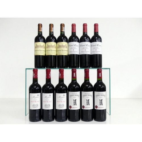 590 - 3 bts Ch. Beaumont 2015 Haut-Médoc  Cru Bourgeois 3 bts Ch. Cissac 2015 Haut-Médoc Cru Bourgeois 3 b... 
