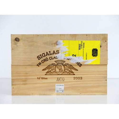 598 - 12 hf bts Ch. Sigalas Rabaud 2003 owc Sauternes 1er Cru Classé