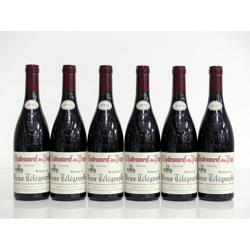 667 - 6 bts Châteauneuf du Pape 'La Crau' 2012 owc Dom du Vieux Télégraphe i.n