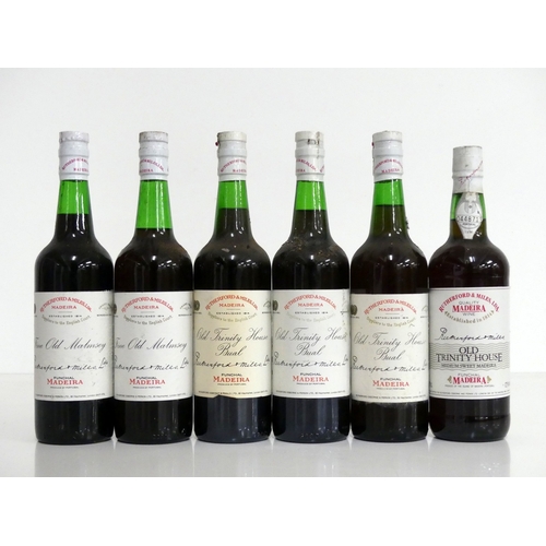189 - 2 bts Rutherford & Miles Fine Old Malmsey Madeira 3 bts Rutherford & Miles Old Trinity House Bual Ma... 