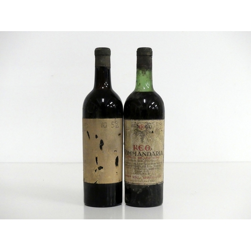 69 - 2 bts Keo Commandaria Vintage Unknown Cyprus Wine & Spirits Co.  ts, us, bs, vsl cdl, '52 stencilled... 