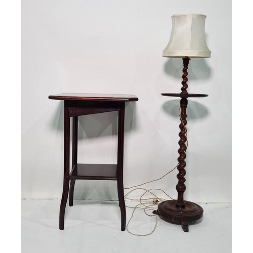 1182 - Standard lamp on oak barleytwist support and a side table (2)