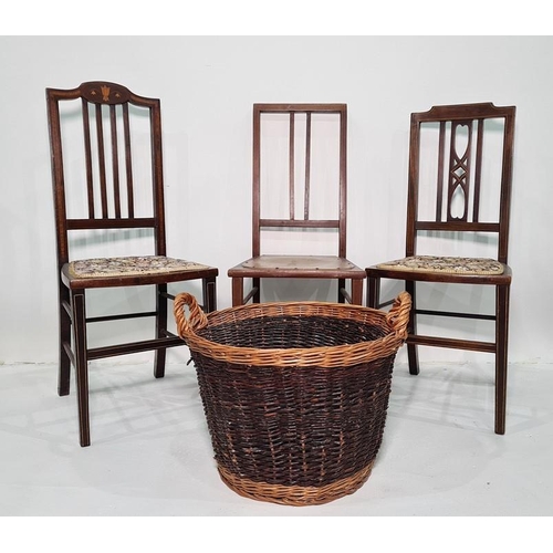 1185 - Three side chairs and a basket (4)