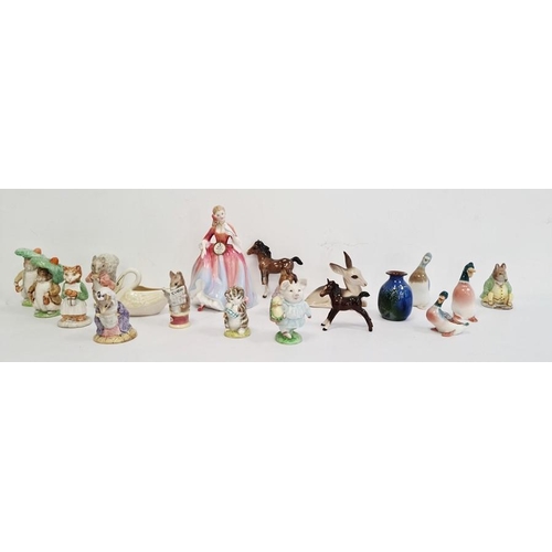 17 - Collection of Beatrix Potter animals to include 'Ginger', 'Benjamin Bunny', 'Timmy Tiptoes', 'Lady M... 