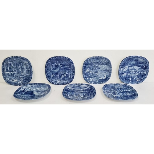 19 - Nice collection of 1970's and 1980's Swedish Julen Rorstrand blue and white limited edition pottery ... 