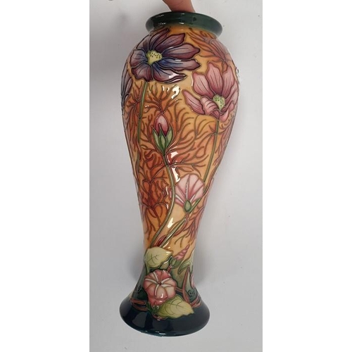 21 - Moorcroft vase, cream ground with anemones and convulvulus, initialled ‘LB’, dated 2000, 27.5cm high... 