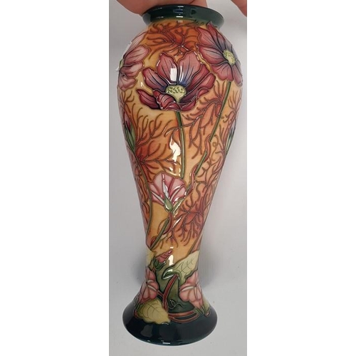 21 - Moorcroft vase, cream ground with anemones and convulvulus, initialled ‘LB’, dated 2000, 27.5cm high... 