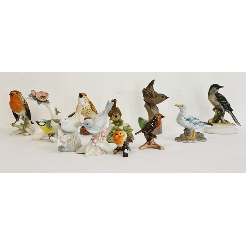 25 - Collection of various pottery and porcelain model birds to include three various Goebel birds, a Poo... 