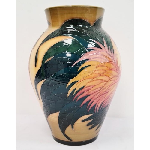 32 - Dennis Chinaworks large vase designed by Sally Tuffin, ‘Cockerel’, decorated with roosters, signed ‘... 