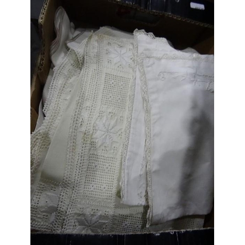 331 - Assorted vintage costume, box of brand new Pashminas in original sealed packing, assorted table line... 