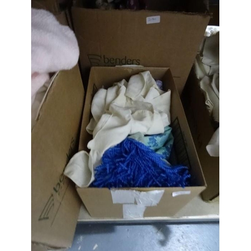 336 - Quantity of bed linen, assorted textiles, knitting wool, etc (6 boxes)