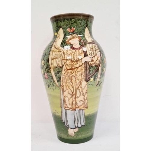 36 - Rare Dennis Chinaworks vase by Sally Tuffin, William Morris Angel, decorated with angels playing har... 