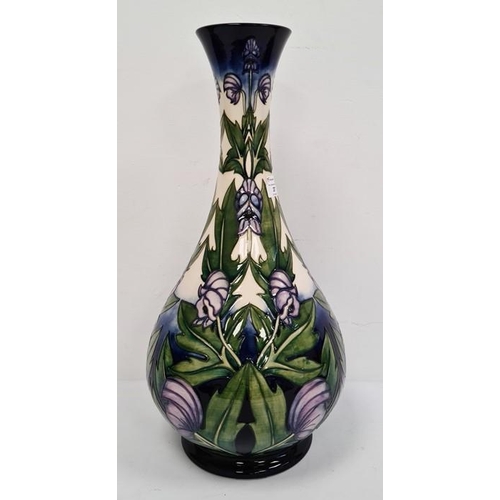 37 - Tall Moorcroft 'Wolfsbane' vase of baluster form decorated with purple flower, marked to base 'Anji ... 