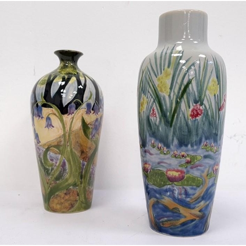 40 - Two Cobridge vases, one with pond decoration, the other with woodland decoration (2)