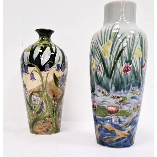 40 - Two Cobridge vases, one with pond decoration, the other with woodland decoration (2)