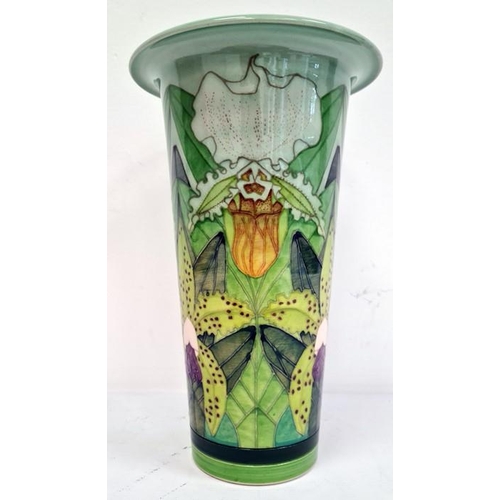 42 - Dennis Chinaworks vase, flared rim 'Bearded Iris', designed by Sally Tuffin, signed ‘S.T.Des and HW’... 