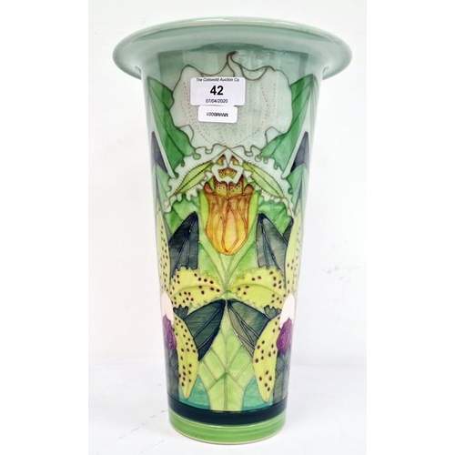 42 - Dennis Chinaworks vase, flared rim 'Bearded Iris', designed by Sally Tuffin, signed ‘S.T.Des and HW’... 