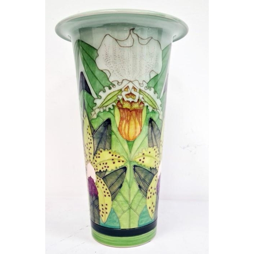 42 - Dennis Chinaworks vase, flared rim 'Bearded Iris', designed by Sally Tuffin, signed ‘S.T.Des and HW’... 