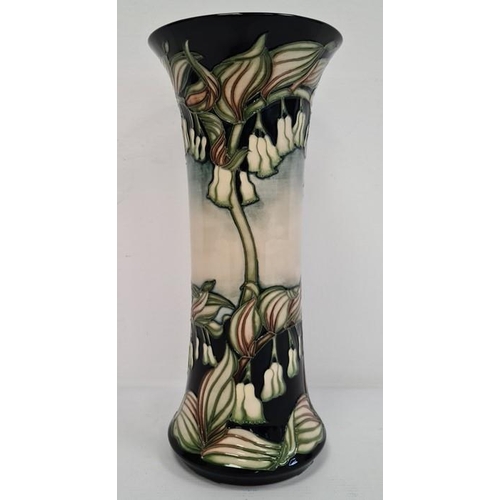 45 - Moorcroft vase, waisted, yellow ground decorated with white Solomon's Seal flowers, signed ‘Rachel B... 