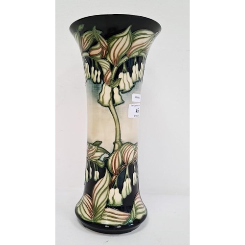 45 - Moorcroft vase, waisted, yellow ground decorated with white Solomon's Seal flowers, signed ‘Rachel B... 