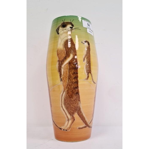 52 - Dennis Chinaworks vase 'Out of Africa' from the Illyria Series, decorated with meerkats, limited edi... 