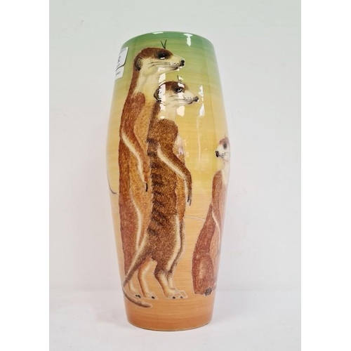 52 - Dennis Chinaworks vase 'Out of Africa' from the Illyria Series, decorated with meerkats, limited edi... 