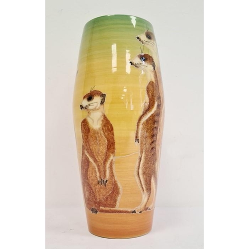 52 - Dennis Chinaworks vase 'Out of Africa' from the Illyria Series, decorated with meerkats, limited edi... 