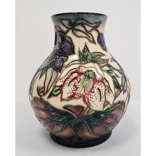 56 - Moorcroft baluster-shaped vase (seconds), cream ground decorated with lilies, date cypher for 2000, ... 