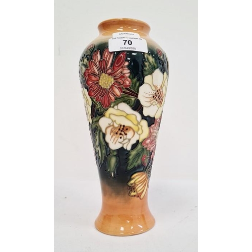 70 - Moorcroft vase by Emma Bossons, of inverted baluster form, white and red flowers, signed to base ‘E ... 